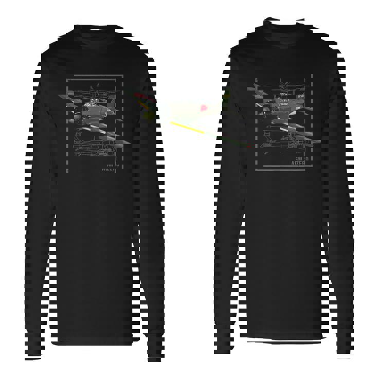 A6mゼロ日本第二次世界大戦戦闘機 長袖Tシャツ