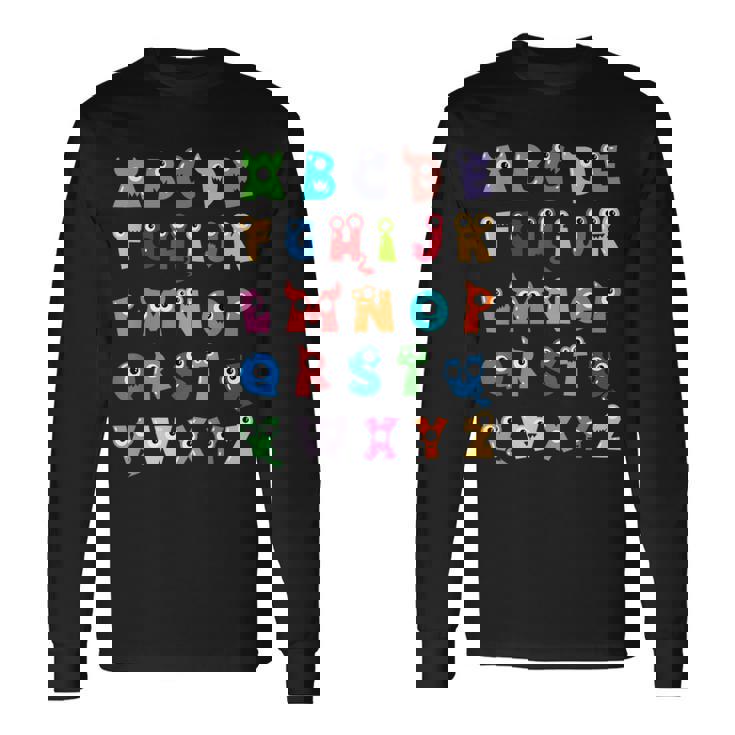 Abc かわいいモンスター アルファベット ハロウィン 先生 コスチューム キッズ 長袖Tシャツ