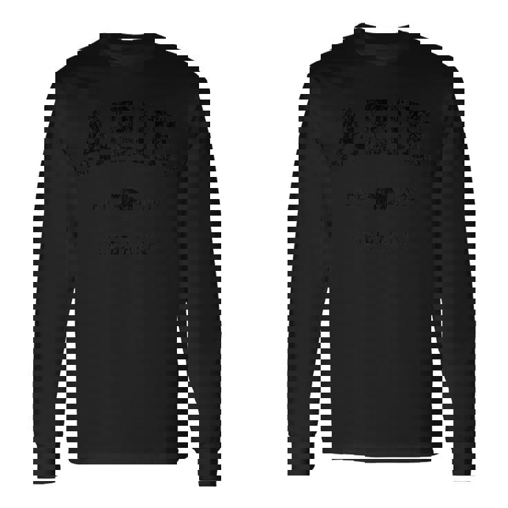 Abie Nebraska Ne ヴィンテージ アスレチック ブラック スポーツデザイン 長袖Tシャツ