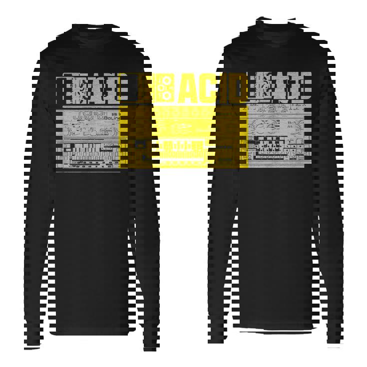 Acid Tb303 ベースペダル アナログシンセサイザー Dj Nerd 長袖Tシャツ