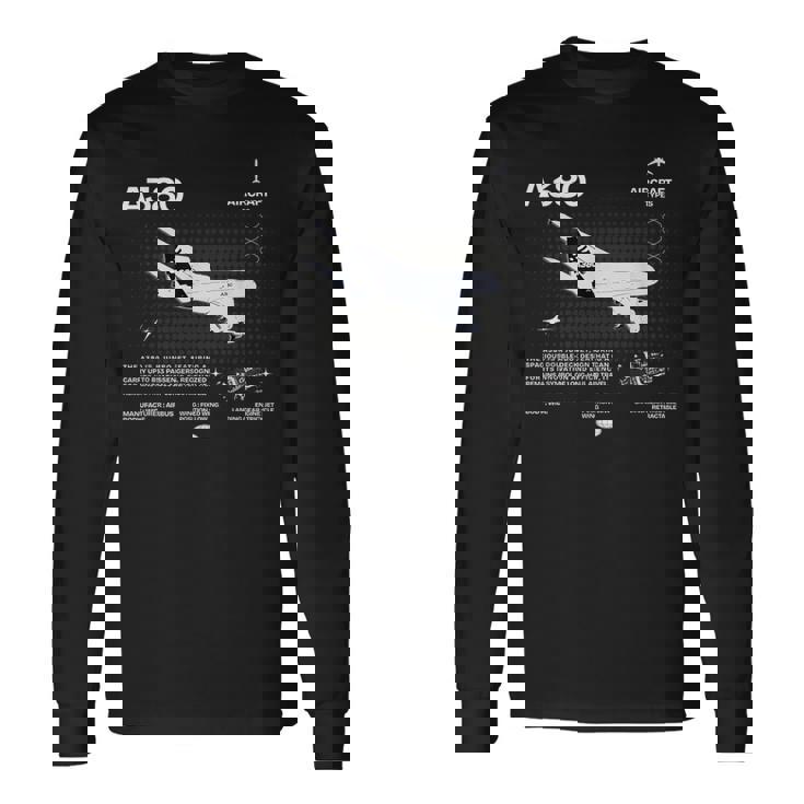 Airbus-A318 エアクラフト ホワイト 長袖Tシャツ