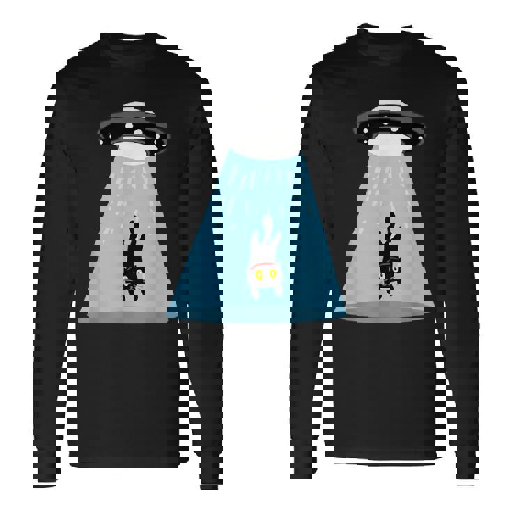 Alien Cat Abduction Ufo Cat Alien Abduction 長袖Tシャツ ギフトのアイデア
