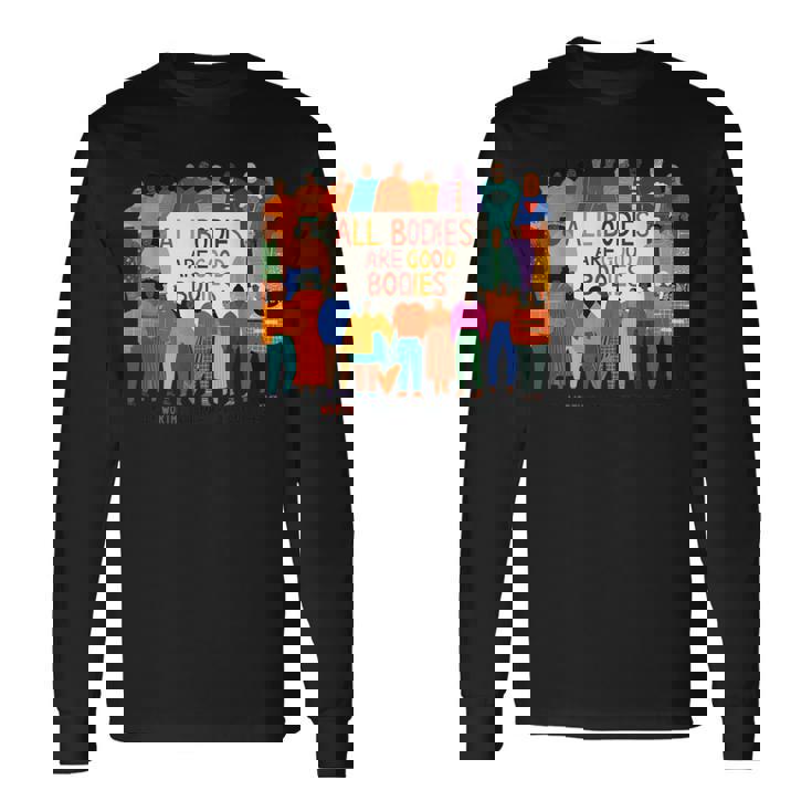 All Bodies Are Good Bodies – Body Positive – Italyデザイン 長袖Tシャツ