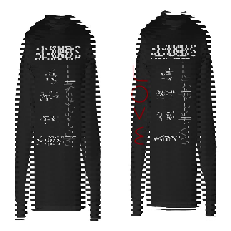 All You Need Is Love 面白くてかわいい数学方程式 長袖Tシャツ
