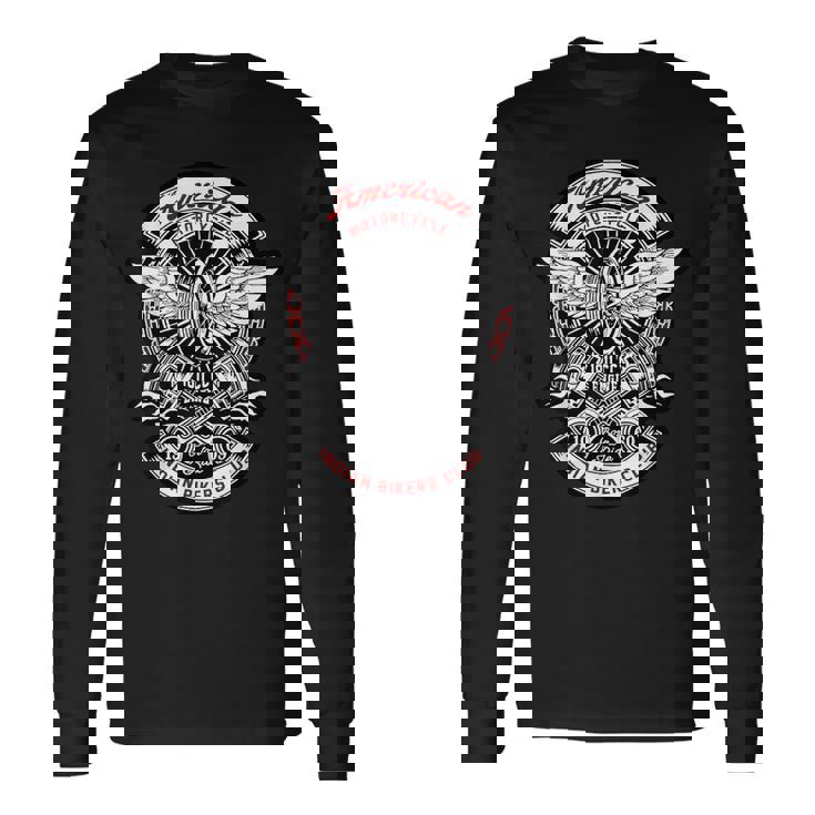 American Motorcycle インディアン バイカー クラブ オートバイ バイカー 長袖Tシャツ