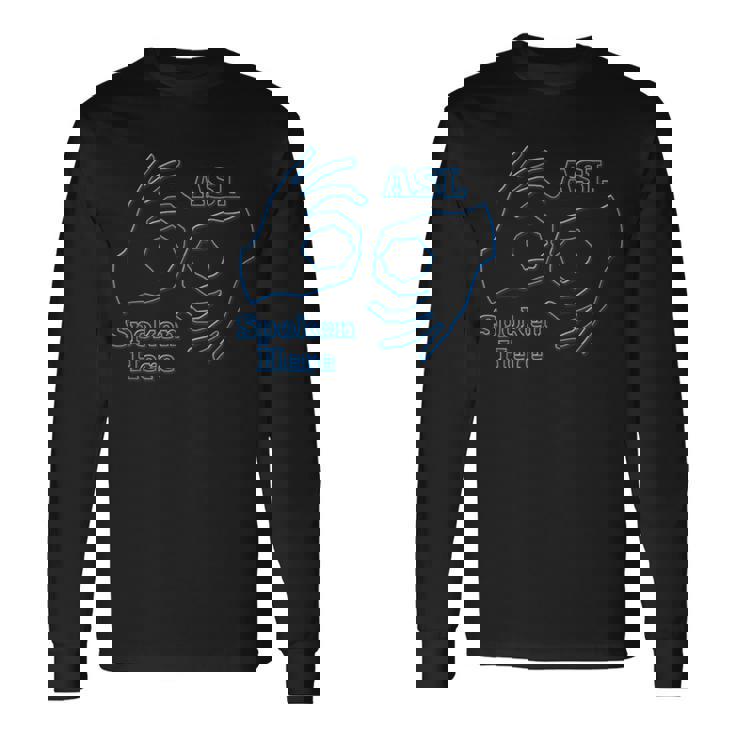 Asl アメリカ手話 Aslpoken Hear 長袖Tシャツ