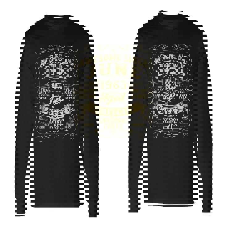 Awesomeince June 1963 Year Of Birth Birthday 1963Intage 長袖Tシャツ