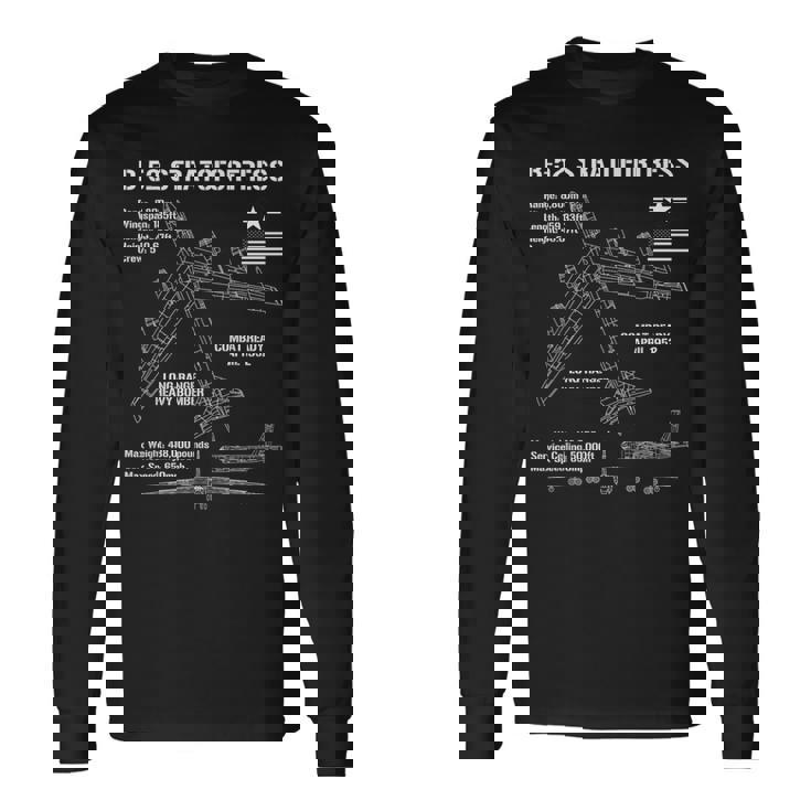 B-52 ストラトフォートレス仕様 軍用機 B52 長袖Tシャツ