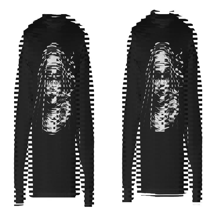 Badmoking Nun オカルトゴス 魔術&ホラー ゴシック 長袖Tシャツ
