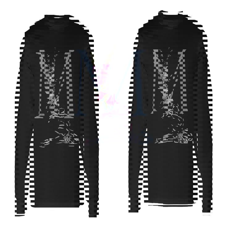 Balla バレリーナ イニシャル 名 M ダンス モノグラム バレエ 長袖Tシャツ