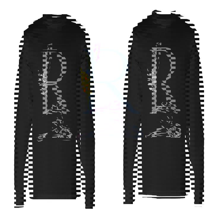 Balla バレリーナ イニシャル 名 R ダンス モノグラム バレエ 長袖Tシャツ