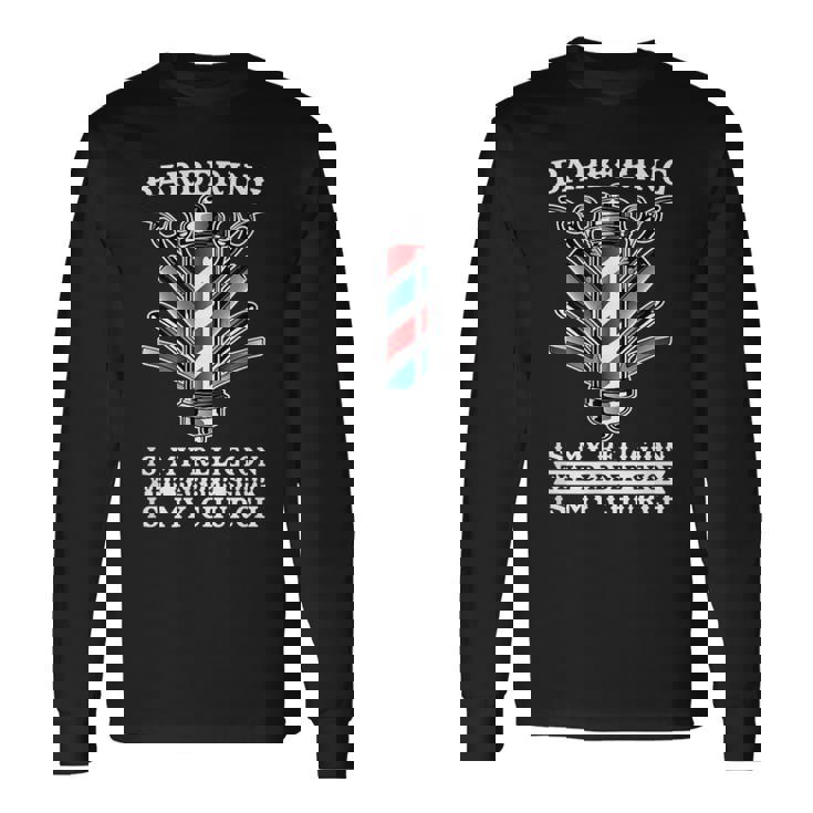 Barber ヘアドレッサー ヘアスタイリスト バーバーショップ バーバー 長袖Tシャツ