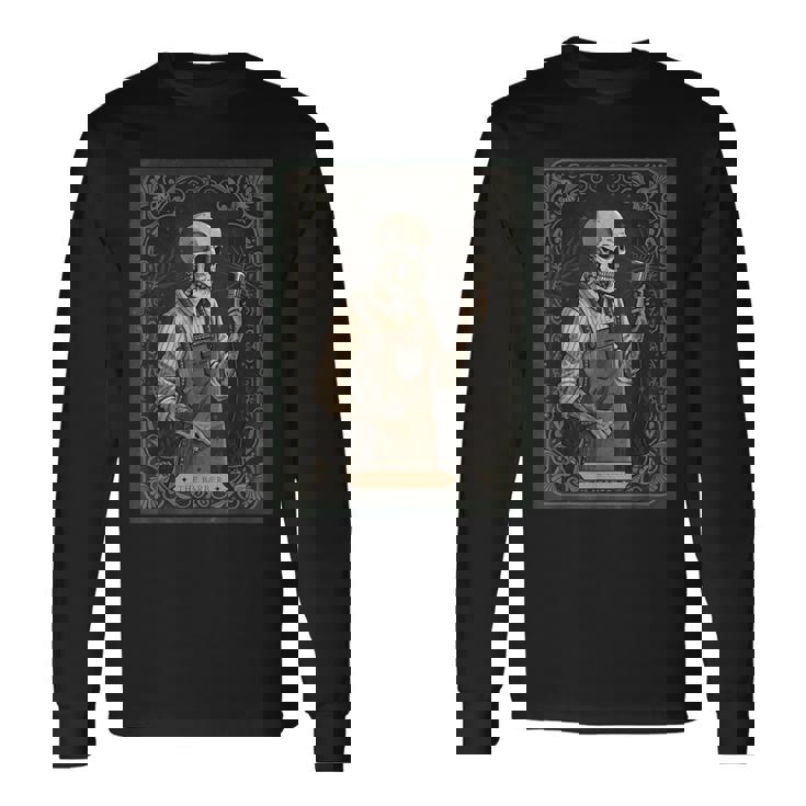The Barber タロットカード ゴシック スケルトン 散髪店 ハロウィン 長袖Tシャツ