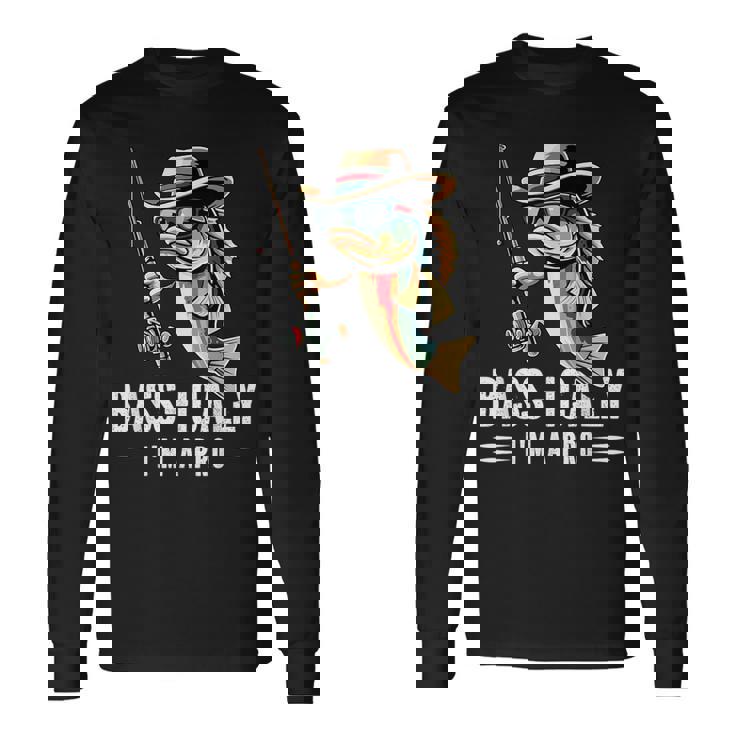 Bass-Ically I'm A Pro バスフィッシングアパレル メンズ キッズ 長袖Tシャツ