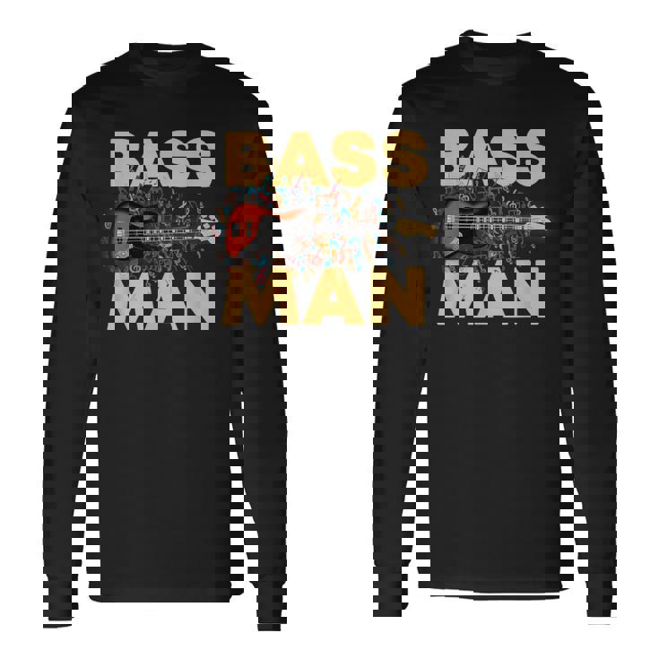 Bass Man 面白いバスプレーヤー ギタリスト ベーシスト ミュージシャン 長袖Tシャツ