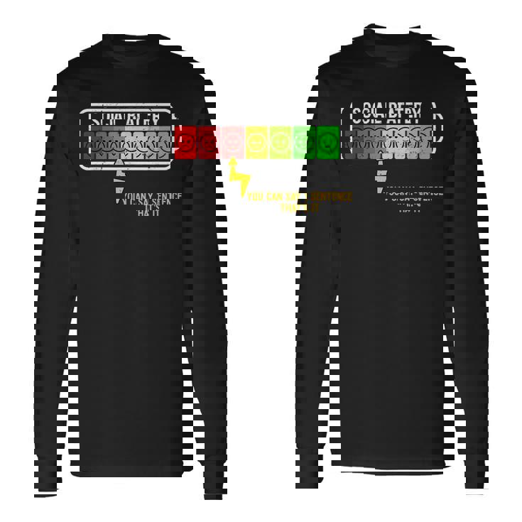 Bateríaocial Divertida Introvertida Charlaocialocialización Camiseta de manga larga
