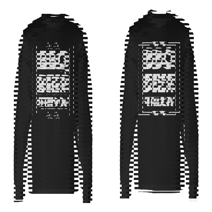 Bbq ビール 自由 長袖Tシャツ