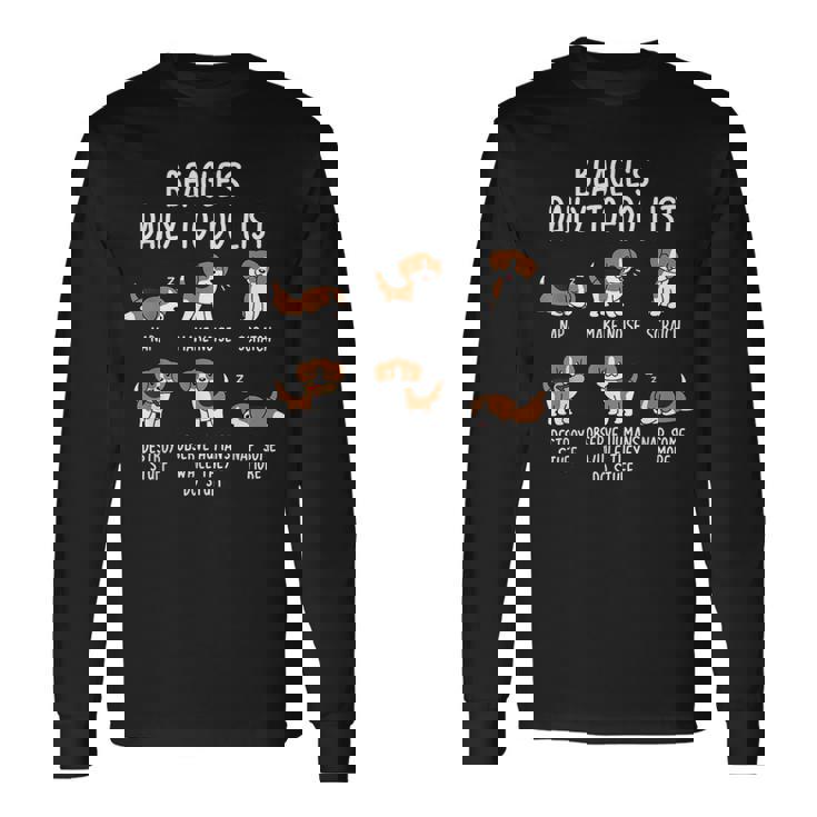 Beagle Daily To Doリストドッグ 長袖Tシャツ