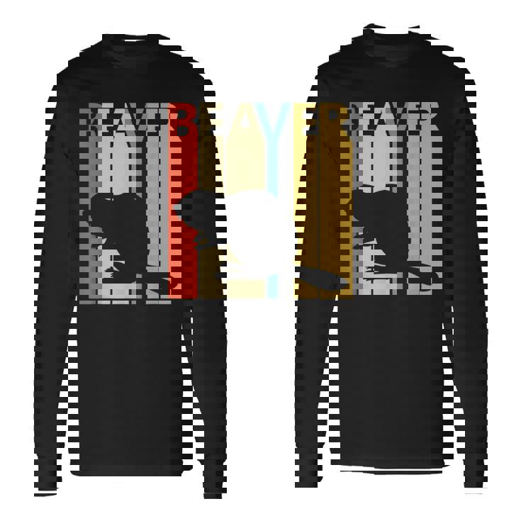 Beaver ビーバー 動物 長袖Tシャツ