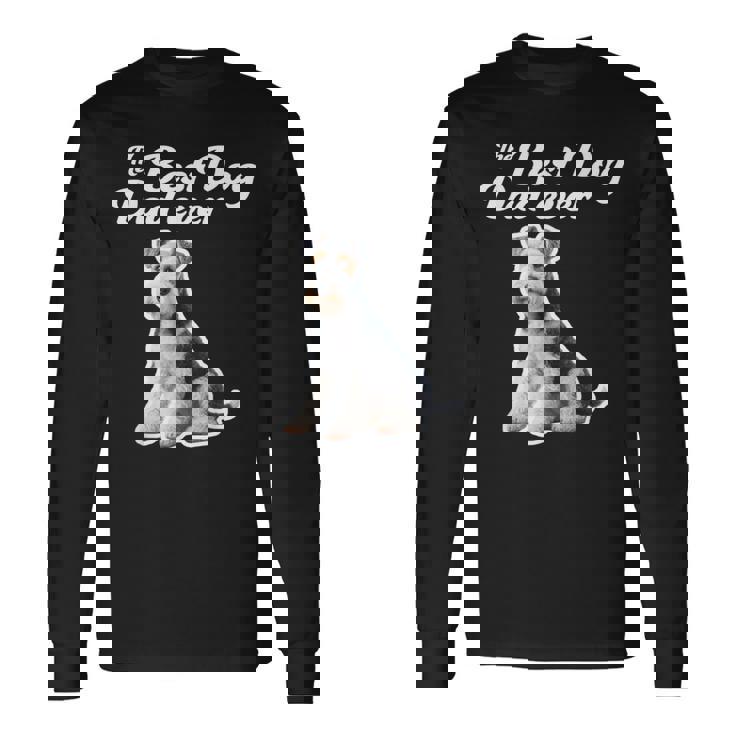 Best Dog Dad Ever ワイヤーフォックステリア 長袖Tシャツ