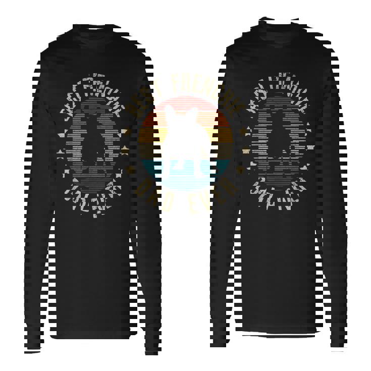 Best Frenchie Dad Ever ヴィンテージ フレンチブルドッグ 面白いギフト 長袖Tシャツ