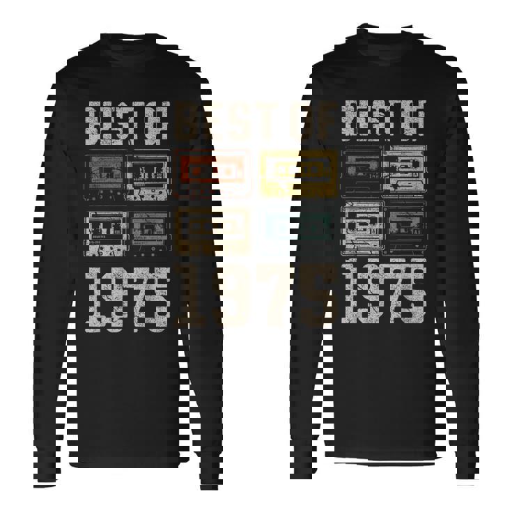 Best Of 1975 カセットテープ・レトロ 50歳の誕生日 長袖Tシャツ