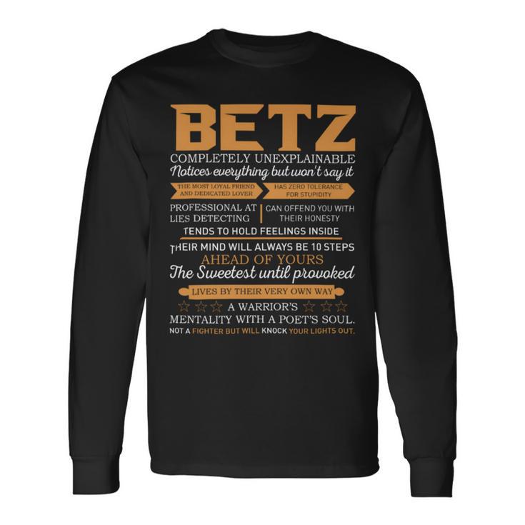 Betz Completely Unexplainable Notices Everything But Won’T Say It Name Long Sleeve T-Shirt
