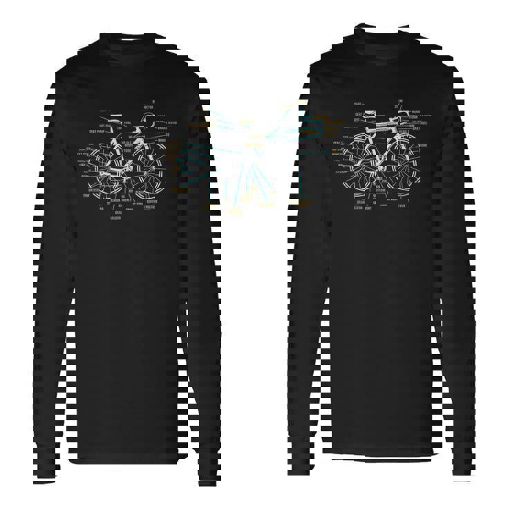 Bicycle Anatomy ロードバイク サイクリング 長袖Tシャツ
