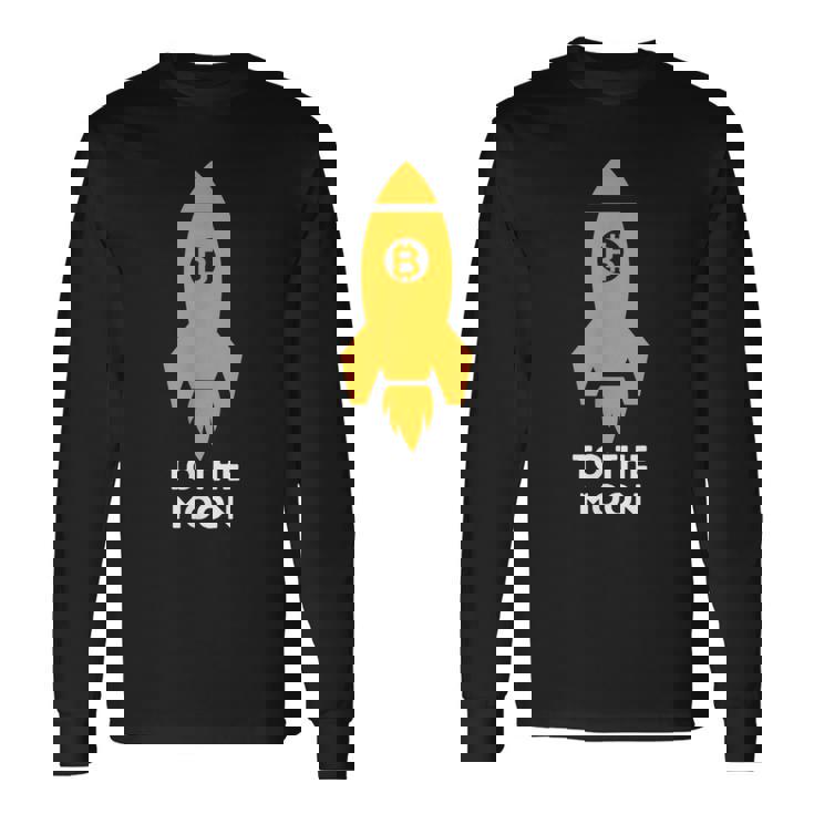 Bitcoin To The Moon おもしろビットコインシャツ ビットコインギフト 長袖Tシャツ