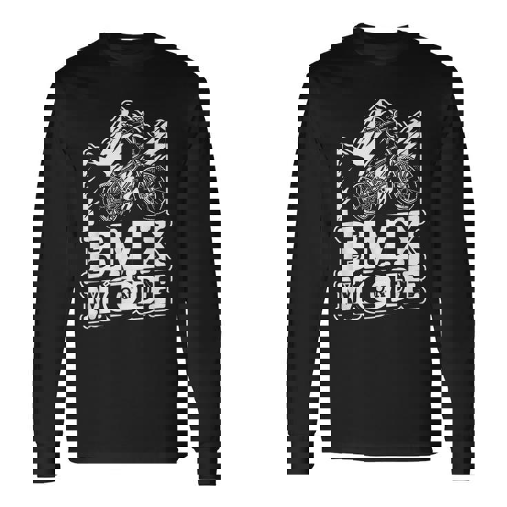 Bmx Mode On Biker Bicycle Bike Cyclist Extremeports Bmx 長袖Tシャツ