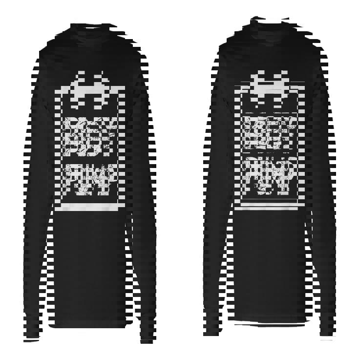 Body Pump Fitness Motivation ボディビルディングジムシャツ 長袖Tシャツ