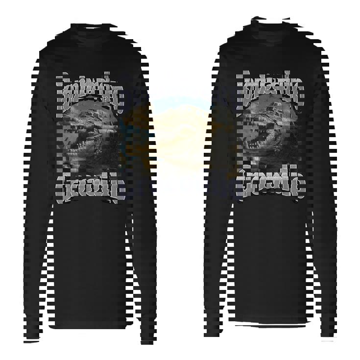 Bombadiro Crocodilo 面白いイタリアンブレインロットミームグラフィック 長袖Tシャツ ギフトのアイデア