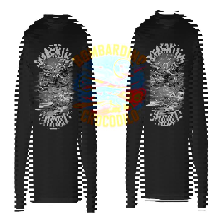 Bombardino Crocodilo Italian Brainrot 長袖Tシャツ