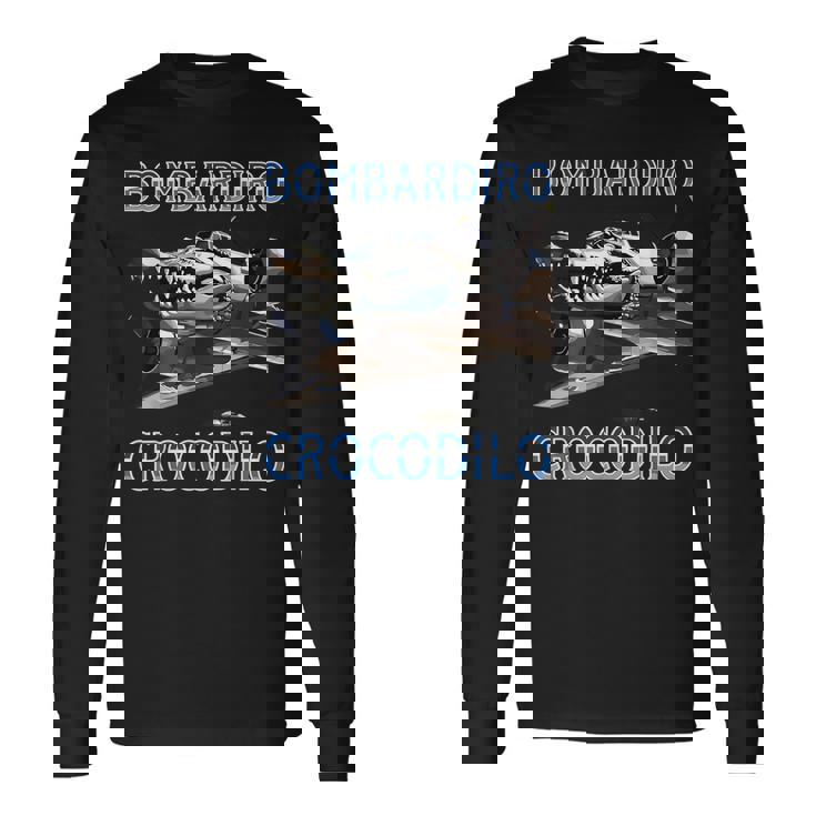 Bombardiro Cocodrilo Meme Italiano Brainrot Memes Bombardino Camiseta de manga larga