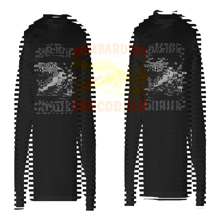 Bombardiro Crocodilo イタリアンブレインロットミーム 長袖Tシャツ