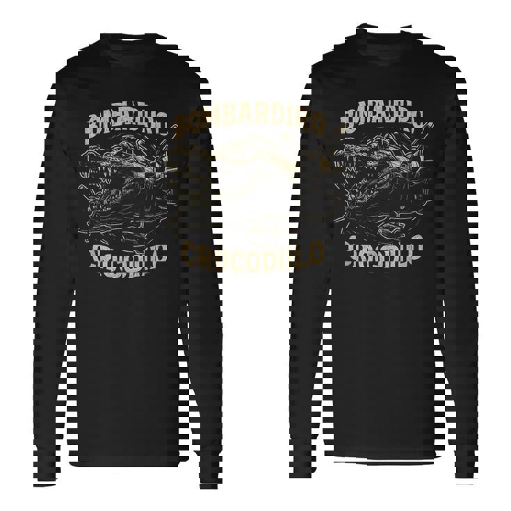 Bombardiro Crocodilo イタリアンブレインロットミーム 長袖Tシャツ