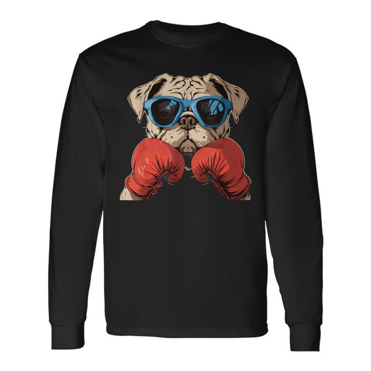 Boxeo Bulldog Amante Dueño Kickboxing Divertido Boxer Perro Camiseta de manga larga Ideas de regalos