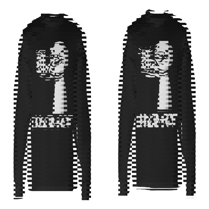 Brain Rot シャツ Word Of The Yeartickman Brainrot 長袖Tシャツ