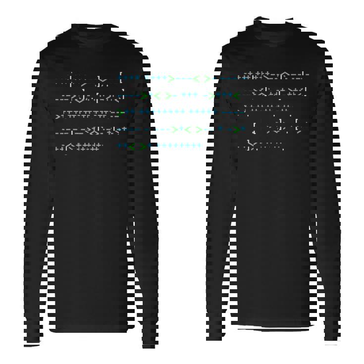 Brainfuck Hello World シャツ、プログラミング、コード、オタク 長袖Tシャツ