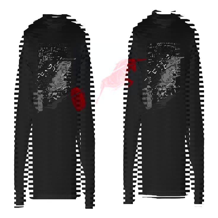 Bullishtock Market シャツ A Bull Pull A Bitcoin Up 長袖Tシャツ