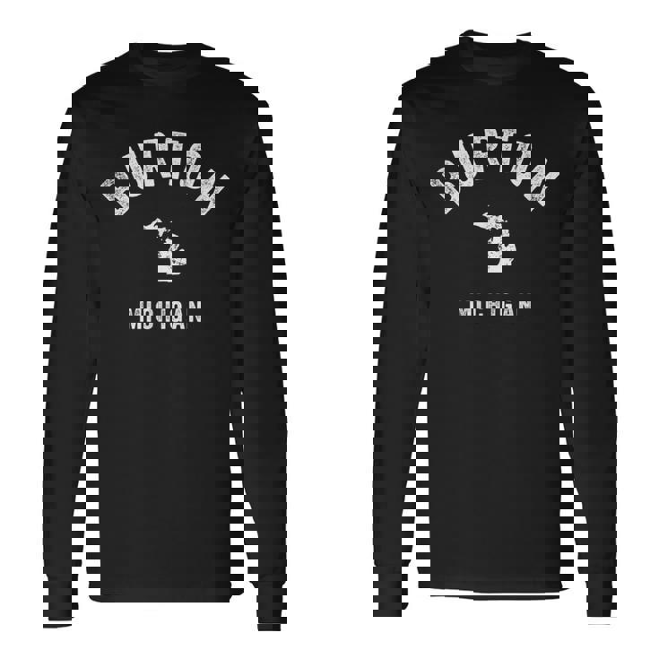 Burton Michigan Miintage 70S アスレチックスポーツデザイン 長袖Tシャツ