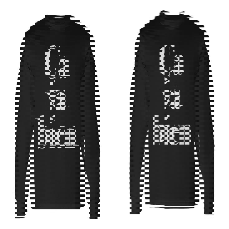 Caa Bien《サヴァビアン》【フランス語 文字】《白文字 ホワイト》メッセージ かわいい おしゃれ 長袖Tシャツ