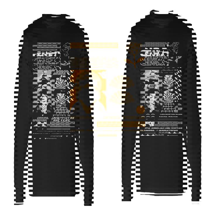 Camisa Japonesa Geisha Asiática Camiseta de manga larga
