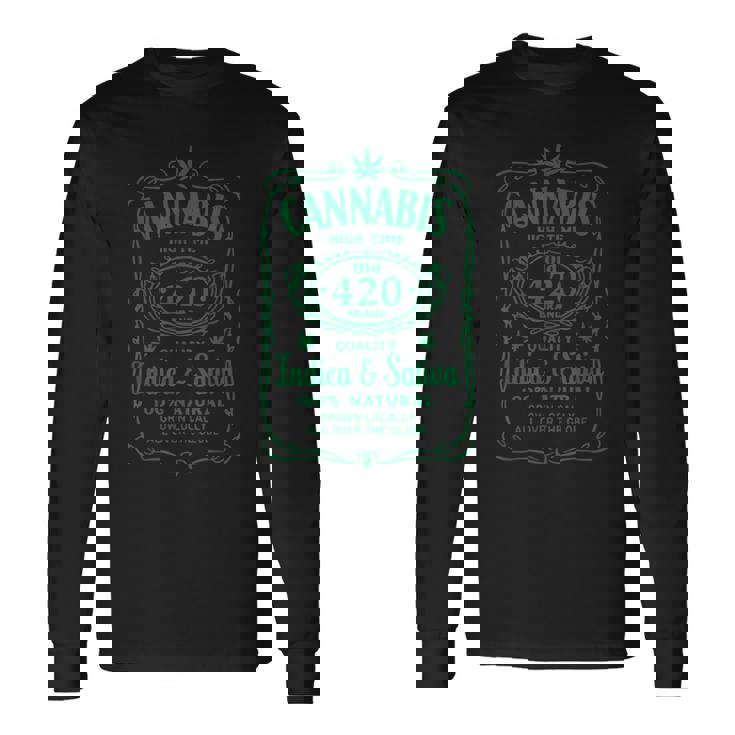 Cannabis High Time Old 420品質インディカ&サティバウィードtシャツ 長袖Tシャツ