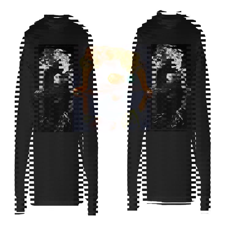 Caravaggioによるnarcissus（Narciso） 長袖Tシャツ