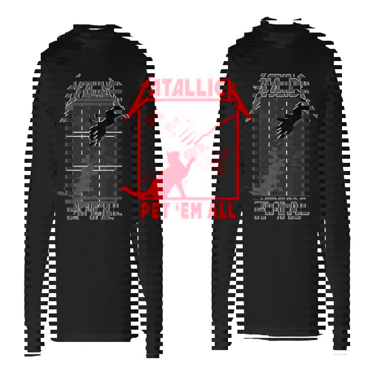 Catallica Pet 'Em All ファニーキャットtシャツ 長袖Tシャツ