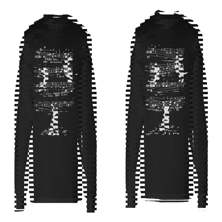 Cats Kittens ベートーヴェン第9番 交響曲 クラシック 楽譜 長袖Tシャツ