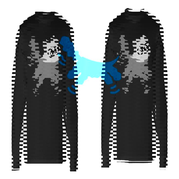 Catwimming Kitten In Water Cute Animalwimmer 長袖Tシャツ