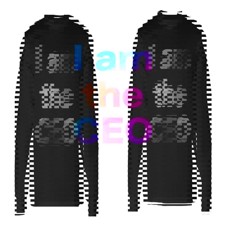 Ceo 最高経営責任者 社長 執行役員 面白い おもしろ ユーモア ギャグ お笑い 長袖Tシャツ