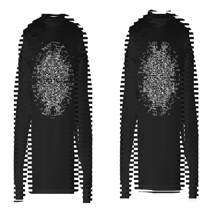 Cern 大型ハドロン衝突型加速器イラスト 長袖Tシャツ